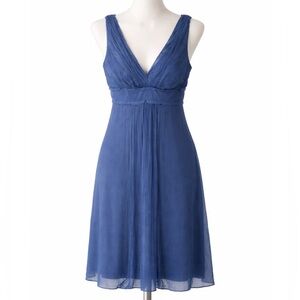 Laundry By Shelli Segal Blue Silk Chiffon Midi Dress